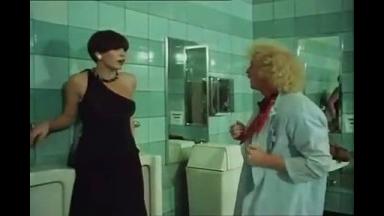 Desiree Cousteau in vintage sex movie with nasty sex in the toilet