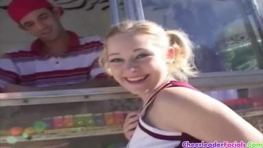 Cheerleader Cindi Loo Facialed and Fucked part 2