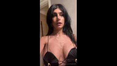 Mia Khalifa Black Dress Boobs Slip OnlyFans Video Leaked